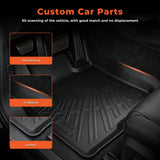 For 2009-2014 Ford F-150 F150 SuperCab TPE Front &2nd Row Floor Mats Liner Black