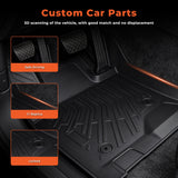 3D Custom Fit TPE Floor Liners + 5.5FT Short Bed Mat Set for 2015-2026 Ford F-150 Crew Cab / SuperCrew - All-Weather Heavy-Duty Set