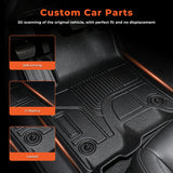 labwork 3-Piece 3D TPE All-Weather Floor Mats for 2019-2024 Ram 1500 Crew Cab New Body w/ Underseat Storage