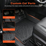 3-Piece TPE All-Weather Floor Mats for 2007-2011 Toyota Tundra CrewMax Double Cab