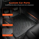 3Pcs Car Floor Mats Front and Rear TPE Black Replacement for F-250 F-350 Super Duty SuperCab 2008-2010