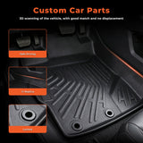 TPE Floor Mats Liners & Trunk Cargo Liner Set For 2012-2015 Toyota Prius C Black