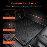 Black 3Pcs Front and Rear TPE Car Floor Mats Replacement for Altima 2019-2025