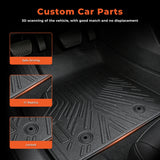 Black Front TPE Car Floor Mats Replacement for Transit 150 250 350 2022-2025