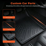 3Pcs Car Floor Mats Liner Front and Rear TPE Black Replacement for Chero-kee 2015-2023