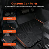 3-Piece 3D Injection Molded All-Weather Rubber Floor Mats for 2009-2018 Dodge Ram 1500 2500 3500 Classic