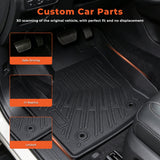 labwork 3-Piece 3D TPE All-Weather Floor Mats for 2022-2025 Toyota Tundra CrewMax Front & Rear Set