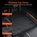 4PCS TPE All-Weather Floor Mats [2nd Row Bench Seat] for 2011-2014 Ford Explorer 7 Seats