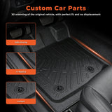 labwork 3-Piece 3D TPE All-Weather Floor Mats for 2017-2020 Ford Fusion Front & Rear Set