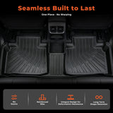 3Pcs Car Floor Mats Front and Rear TPE Black Replacement for Edge 2015-2024