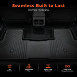 labwork 4-Piece 3D TPE All-Weather Floor Mats for 2023-2025 Honda Pilot 3 Rows Front 2nd & 3rd Row Set