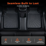 labwork 3PCS Floor Mats Black TPE Replacement for Flex 2009 2010 2011 2012 2013 2014 2015 2016 2017 2018 2019