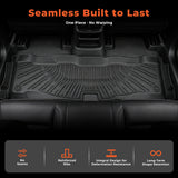 3Pcs Car Floor Mats Front and Rear TPE Black Replacement for F-250 F-350 Super Duty SuperCab 2008-2010