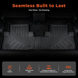 Floor Black Mats for Cars Liner Carpets 3Pcs Replacement for CRV 2012-2016