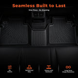 3-Piece TPE All-Weather 3D Floor Mats with Metal Emblem for Colorado Canyon 2023-2026 [Fits 4-Door Crew Cab Only]
