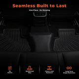 3-Piece TPE All-Weather 3D Custom Floor Mats for 2015-2020 Chevy Tahoe GMC Yukon