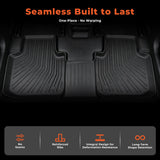 labwork 4PCS Floor Mats and Cargo Liner Black TPE Replacement for Atlas 7 Passenger 2nd Row with Bench Seat 2018-2026