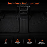 3-Piece Custom 3D TPE Floor Liners (1st & 2nd Row) for 2016-2025 Chevy Malibu (Fits Hybrid)