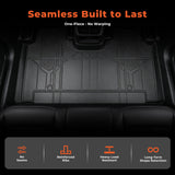 labwork 3-Piece 3D TPE All-Weather Floor Mats for 2019-2024 Ram 1500 Crew Cab New Body w/ Underseat Storage