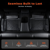 3Pcs Car Floor Mats Liner Front and Rear TPE Black Replacement for Taurus 2010-2019