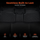 labwork 3-Piece 3D TPE All-Weather Floor Mats for 2022-2025 Ford Maverick Hybrid Front & Rear Set