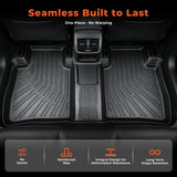 3Pcs Car Floor Mats Liner Front and Rear TPE Black Replacement for Sentra 2014-2019