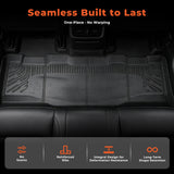 3Pcs Car Floor Mats Front and Rear TPE Black Replacement for F-250 F-350 Super Duty Crew Cab 1999-2007