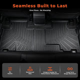 3D Custom Fit TPE Floor Liners Set for 2011-2014 Ford Edge - Premium All-Weather Non-Toxic Interior Floor Mats (Front & Rear)