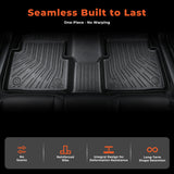 Black 3Pcs Front and Rear TPE Car Floor Mats Replacement for Corsair 2020-2026