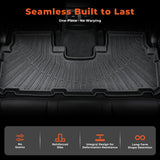3D Black Car Floor Mats 4Pcs Floor Liners Replacement for Highlander 2008-2013