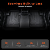 3Pcs Car Floor Mats Front and Rear TPE Black Replacement for Rogue 2021-2026