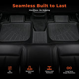 labwork 3-Piece 3D TPE All-Weather Floor Mats for 2011-2023 Dodge Charger Chrysler 300 RWD
