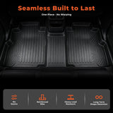3-Piece TPE All-Weather Floor Mats for 2016-2023 Toyota Tacoma Double Cab