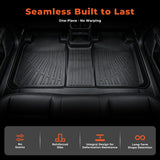 Black 3Pcs Front and Rear TPE Car Floor Mats Replacement for Camry 2012-2017