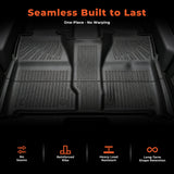 labwork 3-Piece 3D TPE All-Weather Floor Mats for 2007-2014 Chevy Silverado GMC Sierra Crew Cab 1500 2500 3500 HD