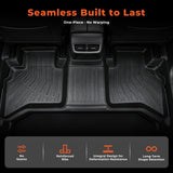 3PCS Floor Mats Black TPE Replacement for R-am 1500 Quad Cab 2002-2008 Replacement for R-am 2500 3500 Quad Cab Heavy Duty 2003-2009