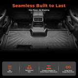 For 2009-2014 Ford F-150 F150 SuperCab TPE Front &2nd Row Floor Mats Liner Black