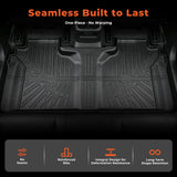 Black 3Pcs Front and Rear TPE Car Floor Mats Replacement for Silverado 1500 Replacement for Sierra 1500 Crew Cab 2019-2026 with Rear Storage
