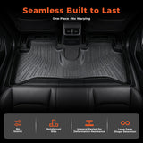 3PCS Floor Mats Black TPE Replacement for Prius C 2012-2015 | Front Rear
