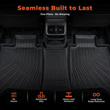 labwork 3-Piece 3D TPE All-Weather Floor Mats for 2022-2025 Toyota Tundra CrewMax Front & Rear Set