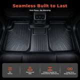 3PCS Floor Mats Black TPE Replacement for Elan-tra 2011-2016 1st and 2nd Row