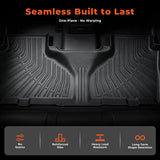 3 Rows TPE All-Weather Floor Mats for 2021-2026 Chevy Tahoe Yukon