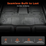 3Pcs Car Floor Mats Liner Front and Rear TPE Black Replacement for F250 F350 F450 F550 Super Duty Crew Cab 1999-2007