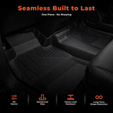 Full Set 3D TPE All-Weather Floor Mats for 2014-2019 Chevy Silverado GMC Sierra 1500 2500 3500 HD