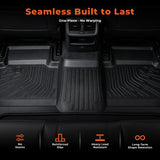3-Piece 3D TPE All-Weather Floor Mats for 2020-2025 Jeep Gladiator 4-Door Front & Rear Set