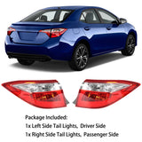 labwork 1 Pair Tail Lights Signal Lamp Passenger Side RH & Driver Side LH Red Clear Replacement for 2014-2016 Toyota Corolla TO2804118 TO2805118 Lab Work Auto