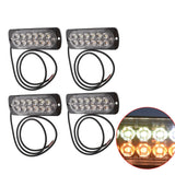 labwork 12 LED Strobe Lights Emergency Flashing Warning Beacon White Amber Lab Work Auto