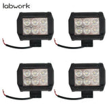 labwork 18W 4inch Led Work Light Bar Pods Flood Offroad Lamp For JEEP ATV UTE Lab Work Auto