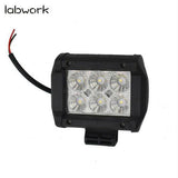 labwork 18W 4inch Led Work Light Bar Pods Flood Offroad Lamp For JEEP ATV UTE Lab Work Auto