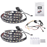 labwork 2PCS 60" White LED Pickup Truck Bed Light Kit w/Switch Super Bright Lab Work Auto